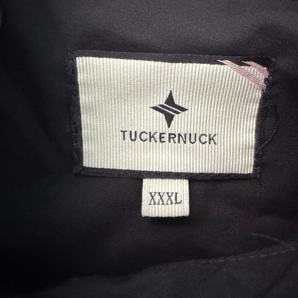 Tuckernuck Corrigan Blouse XXXL Black Pink Blurred Dot Fil Coupe Puff Sleeve